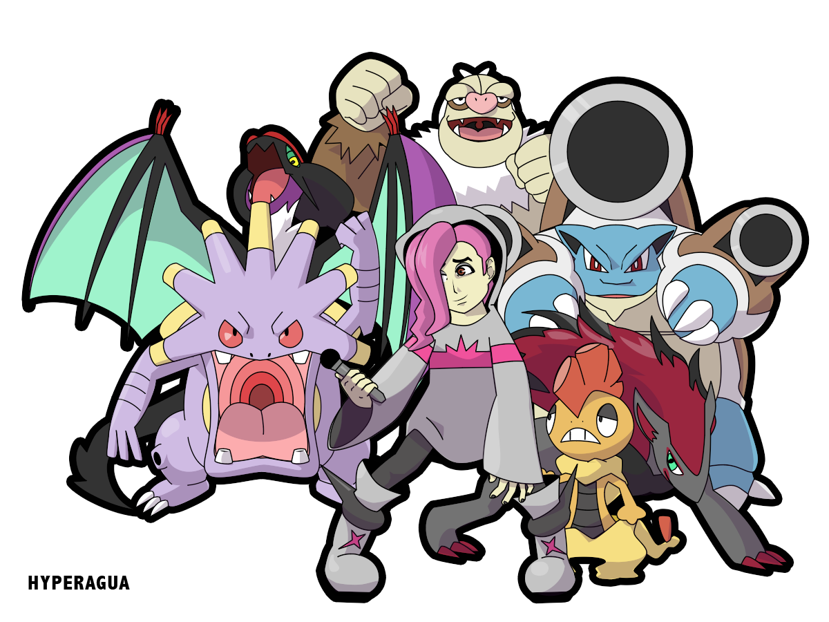 Commissioned Pokemon Trainer and Team
