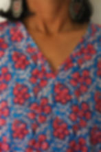 Thumbnail: Evening Pink Hibiscus V-Neck Long Kurta