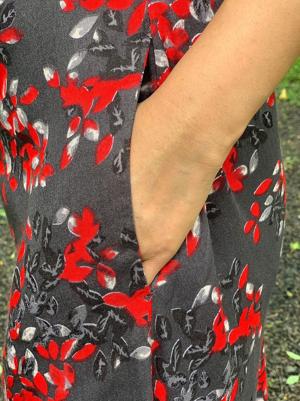 Thumbnail: Black & Red Floral Maxi Flared