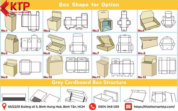 Các mẫu hộp giấy được sử dụng nhiều