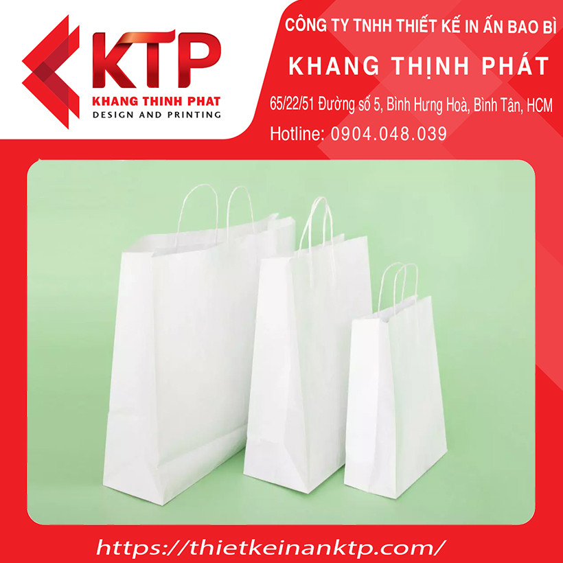 Hình thu nhỏ: In Túi Giấy Kraft Trắng