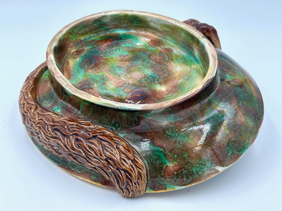 Thumbnail: George Jones Majolica Fox Dish c. 1869