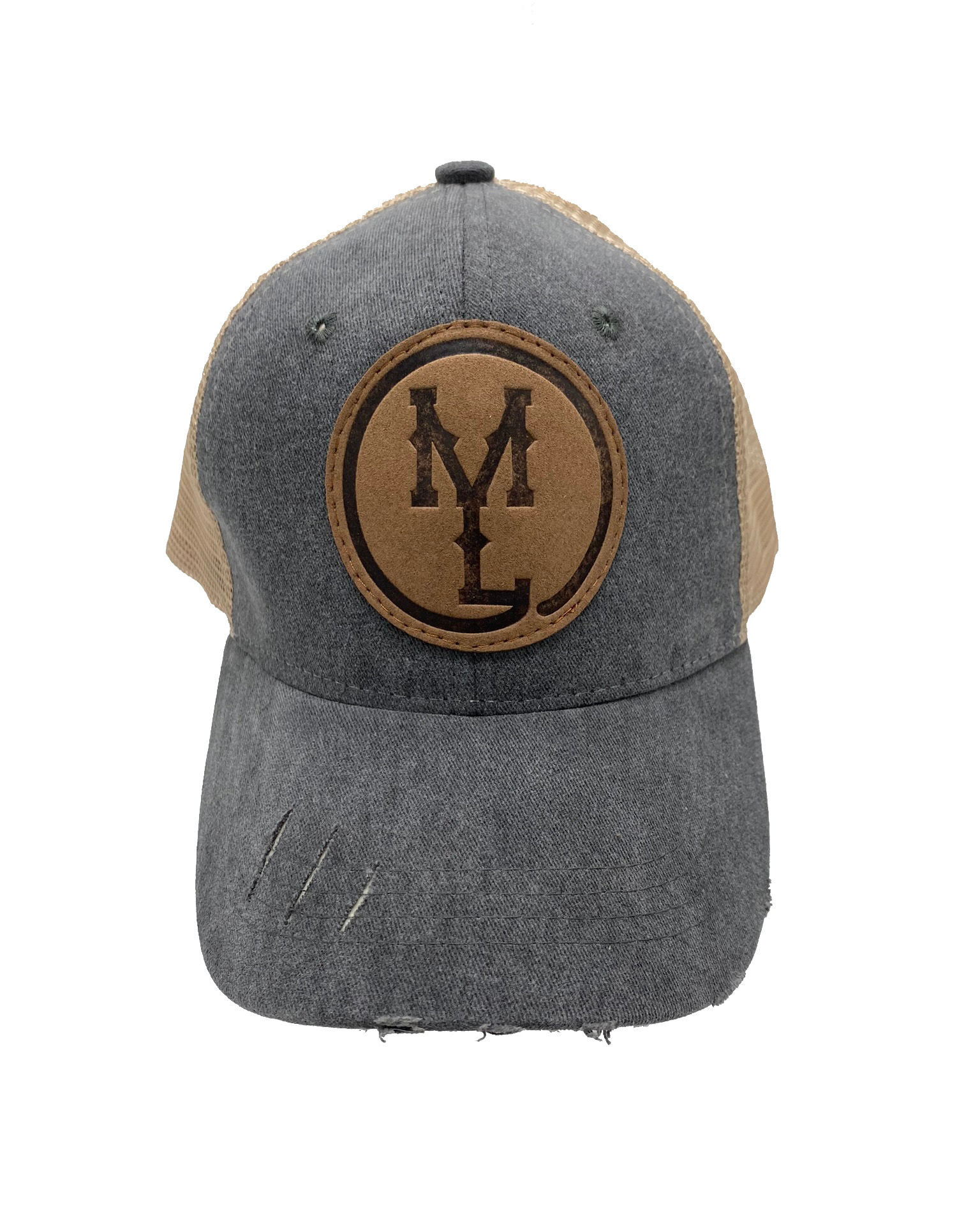 Vintage Gray Rustic Cap with Mesh Back
