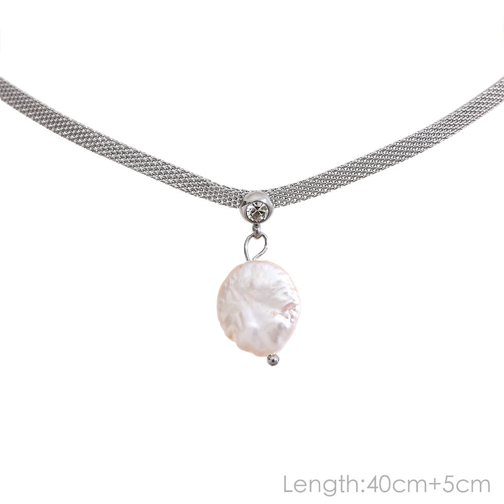 Thumbnail: Stainless Steel Minimalist Charm Pearls 