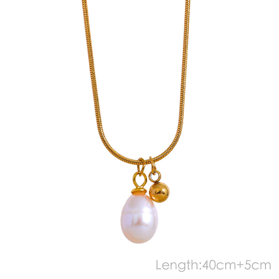 Thumbnail: Stainless Steel Minimalist Charm Pearls 