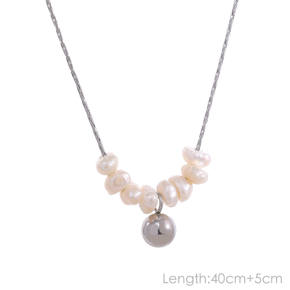 Thumbnail: Stainless Steel Minimalist Charm Pearls 