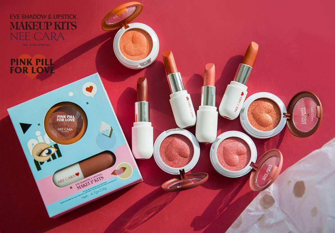 NeeCara Pink Pill for Love Eyeshadow & Lipstick Makeup Kits