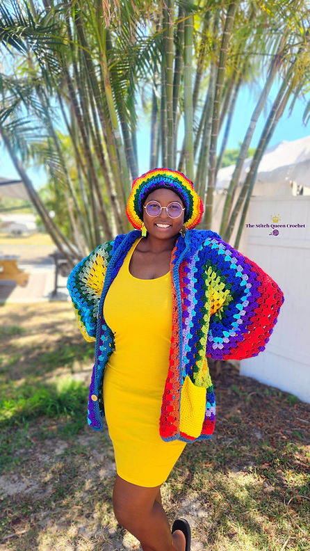 Rainbow Colorful Hexagon Cardigan Pattern.jpg