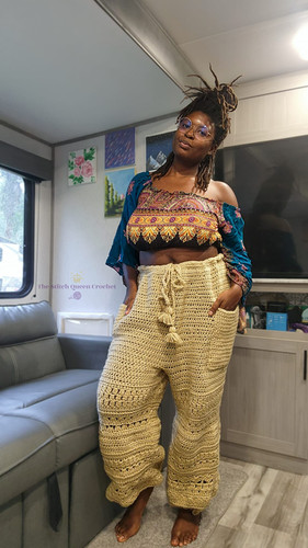 Andrena Crochet Harem Pants Pattern | The Stitch Queen