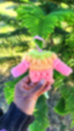 Thumbnail: Mini Crochet Boho Sweater Christmas Ornament Pattern+ Video Tutorial
