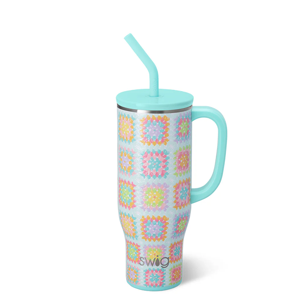 SWIG Granny Square Tumbler Cup Gift for Crocheters