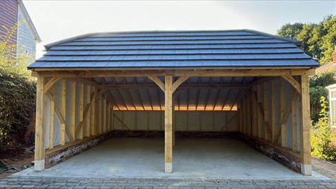 Oak Framed Carport Installation – Sutton Valence