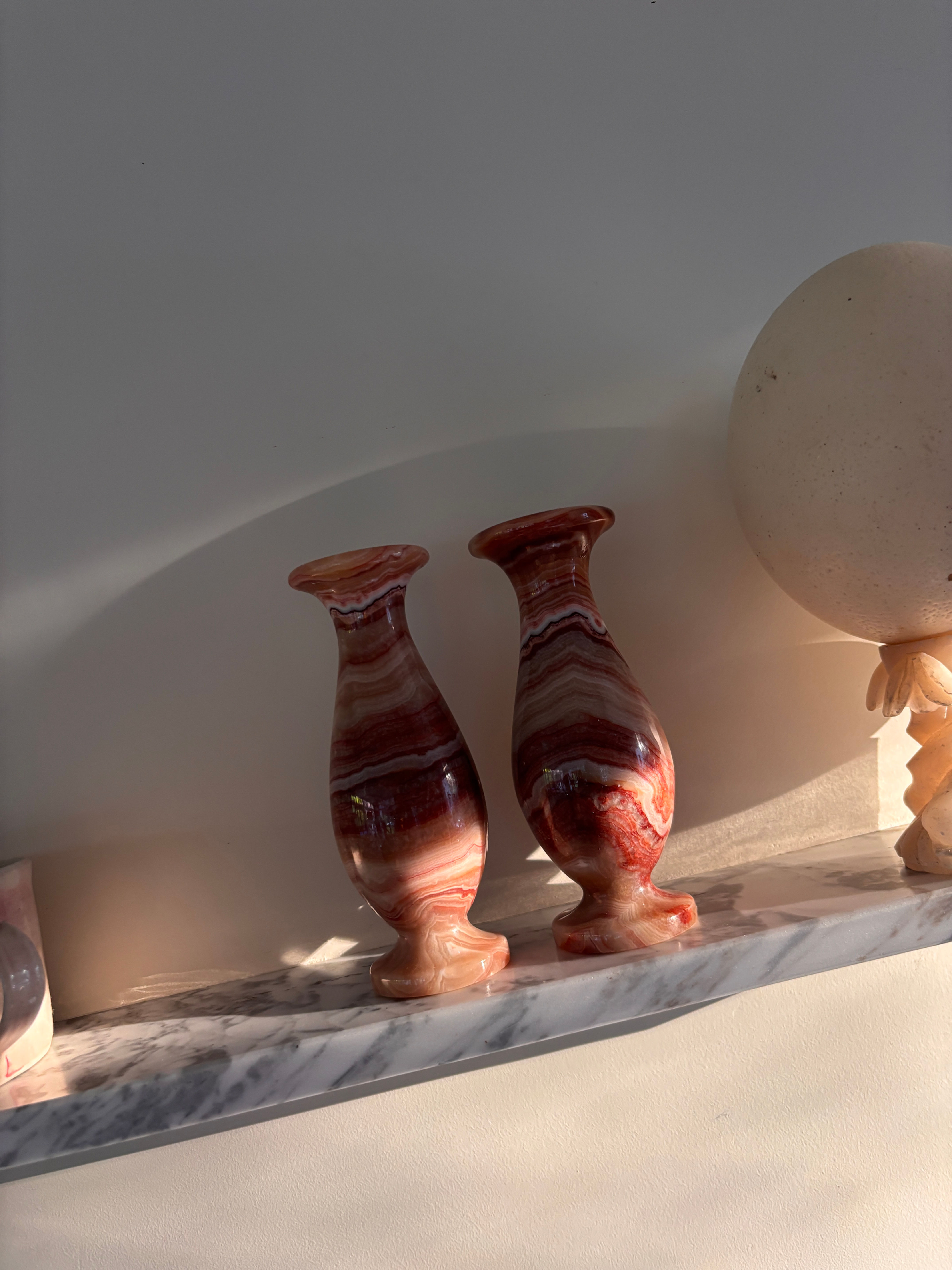 Set van vintage onyx vaasjes 