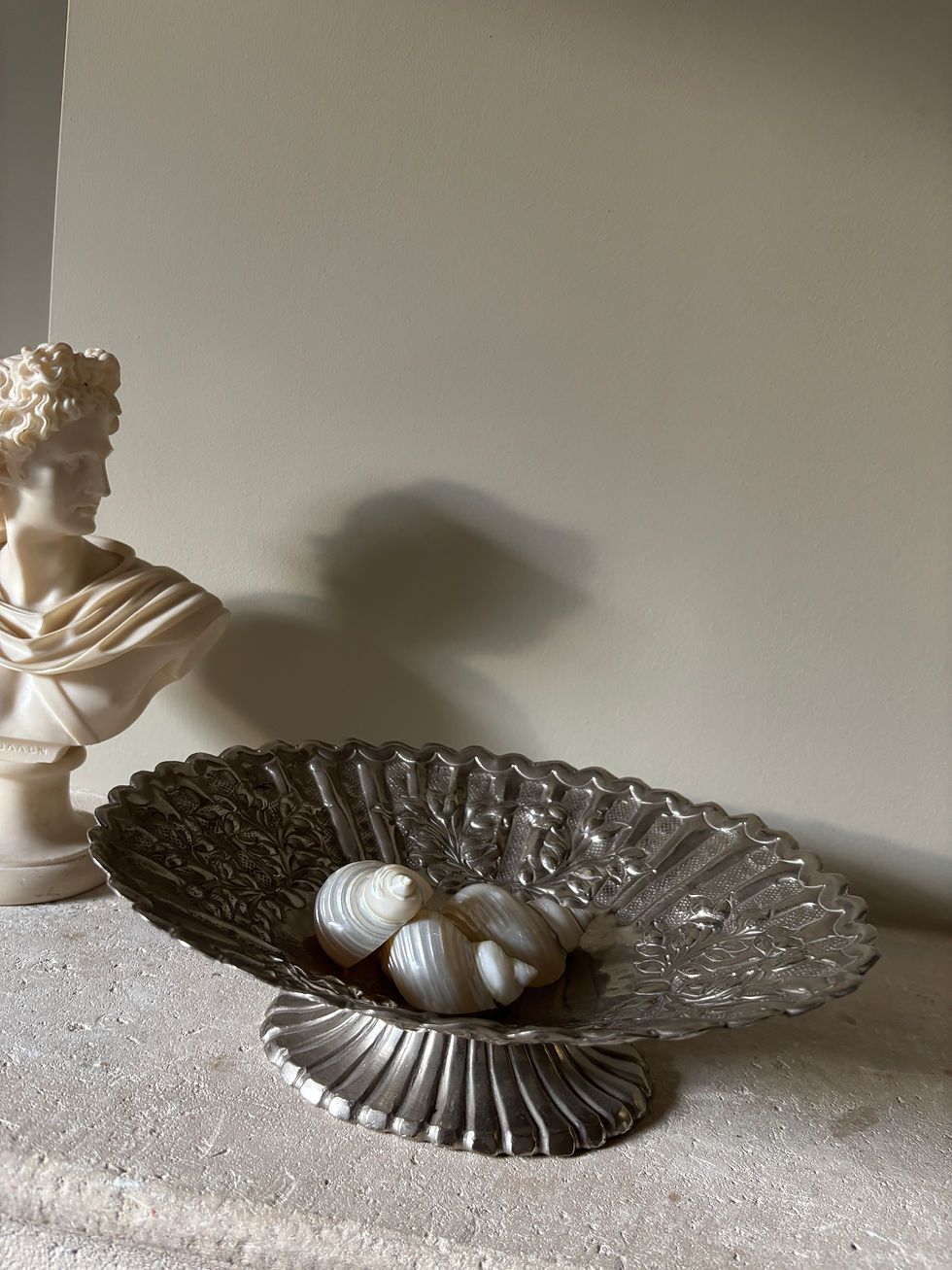 Thumbnail: Vintage verzilverde schaal op voet