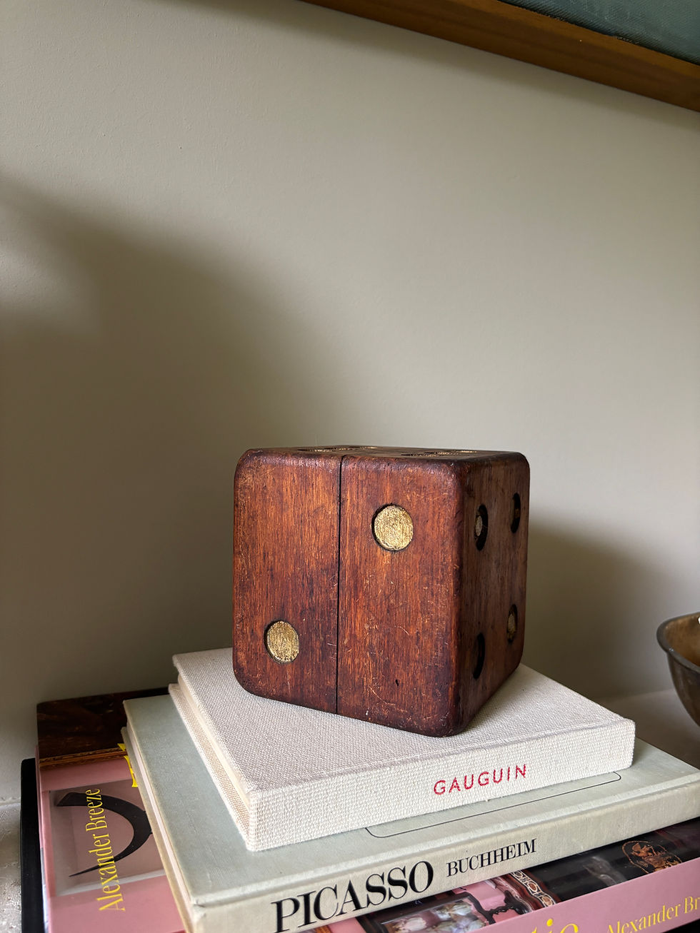 Thumbnail: Vintage dobbelsteen hout