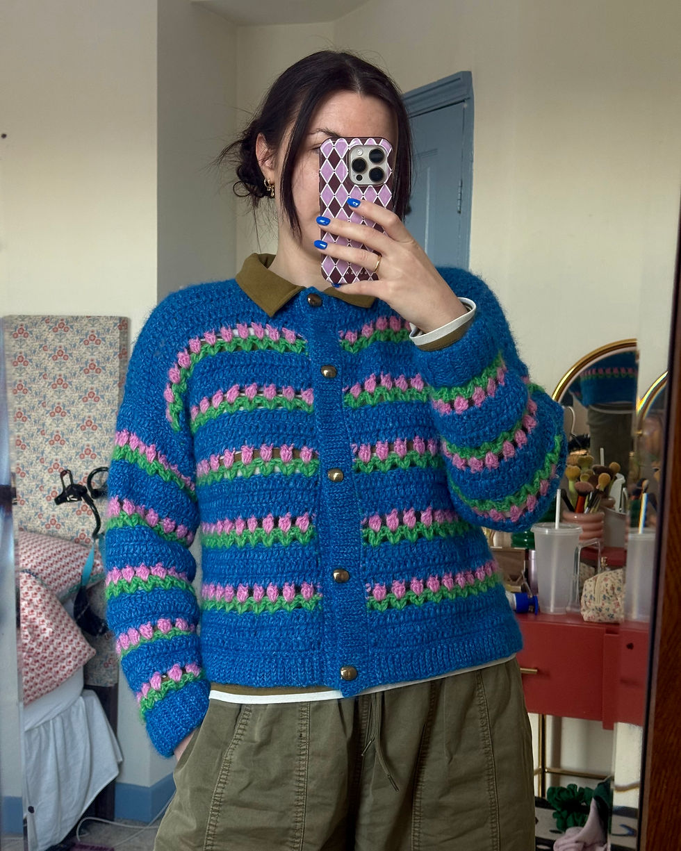 Thumbnail: Flower Garden Cardigan- PDF crochet pattern