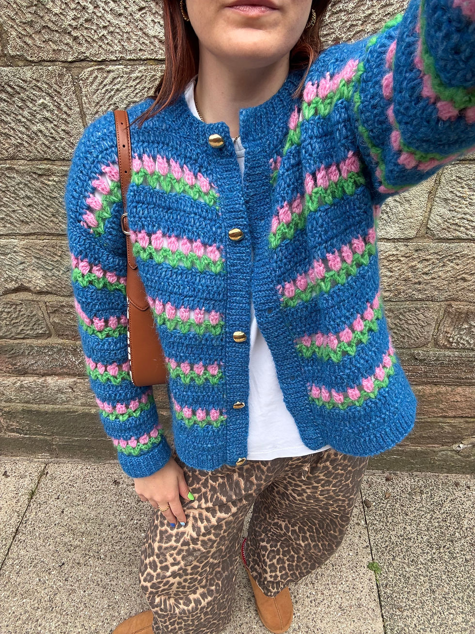 Thumbnail: Flower Garden Cardigan- PDF crochet pattern