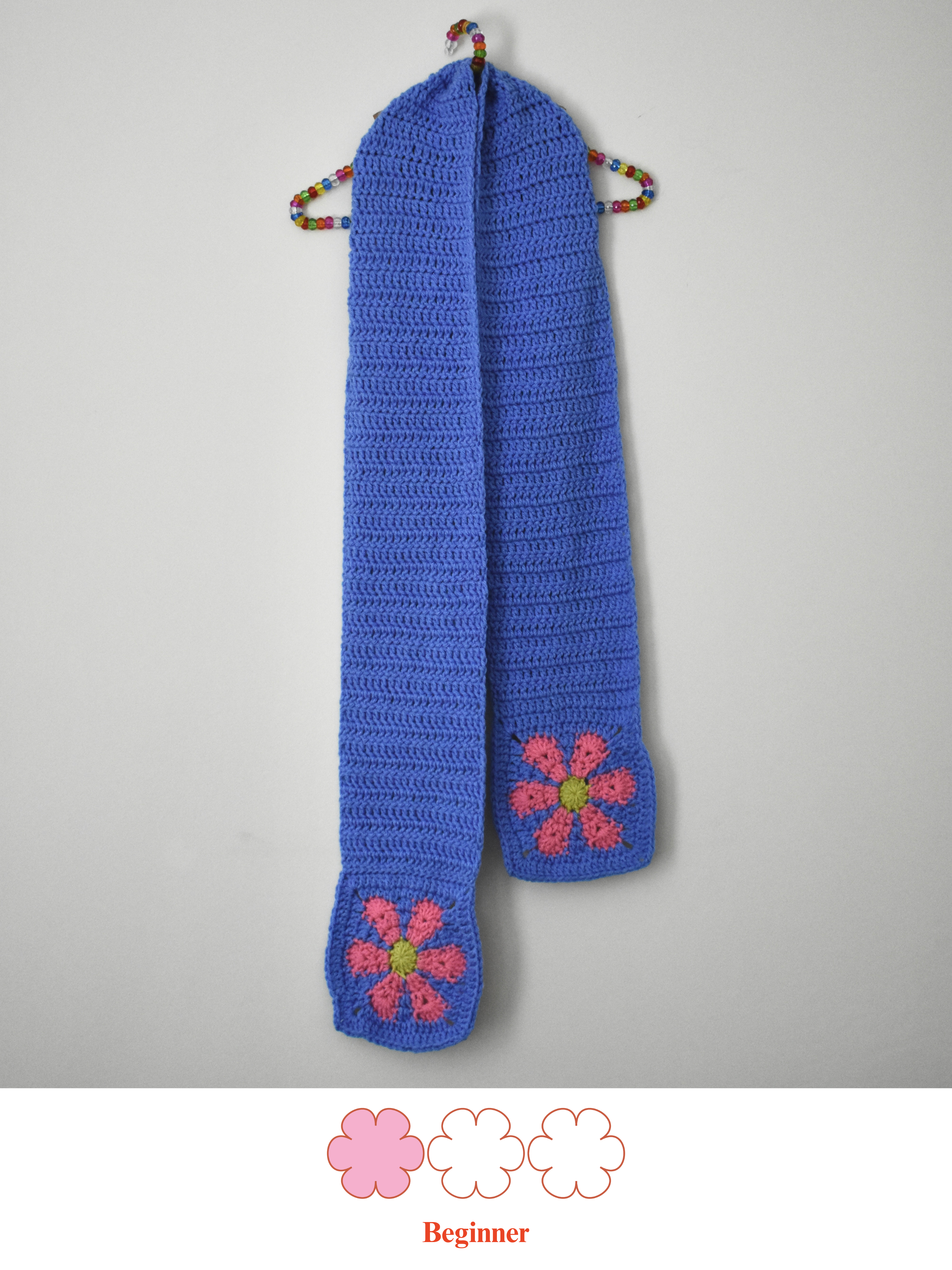 Retro flower scarf- PDF pattern