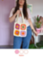 Crocheted granny squares tote bag- PDF pattern