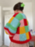 Thumbnail: Aran granny squares and stripes cardigan- PDF pattern