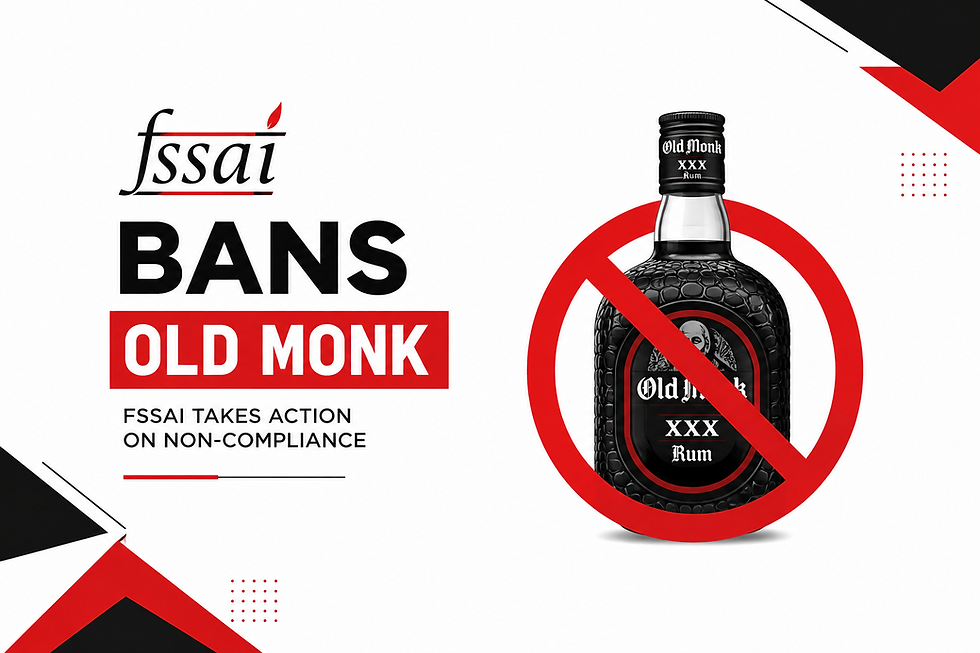 FSSAI Old Monk Rum Ban