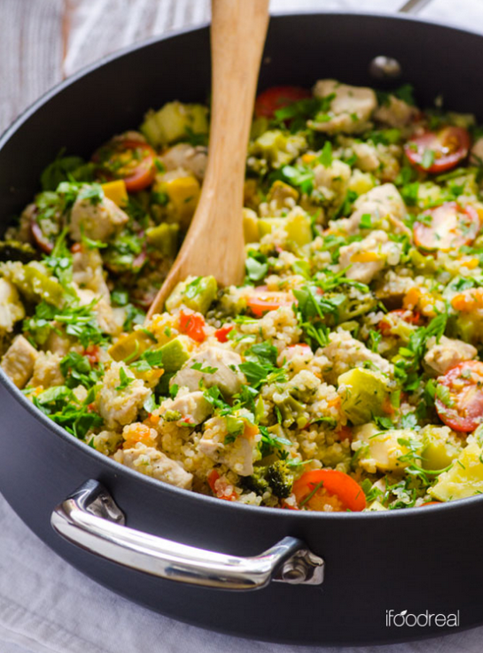 Quinoa, Chicken and Veggies Skillet