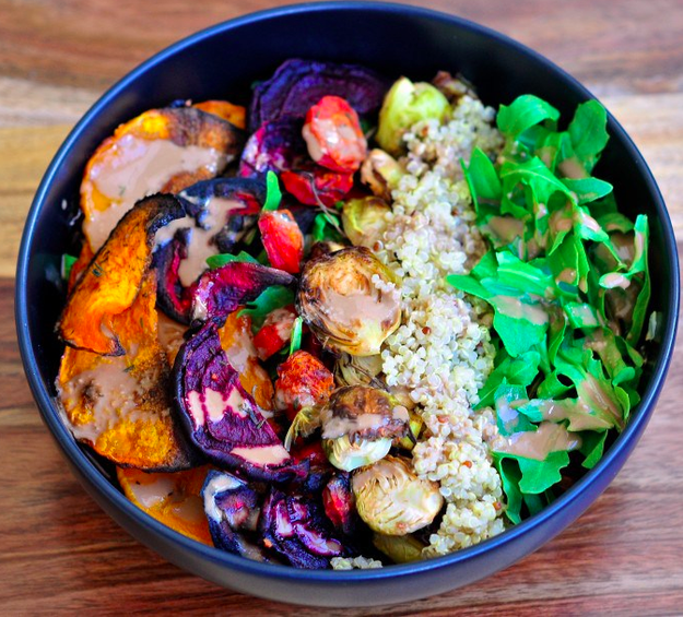 Roasted Veggie & Tahini Quinoa Bowl