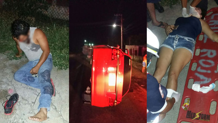 Vuelcan a exceso de velocidad en Cárdenas
