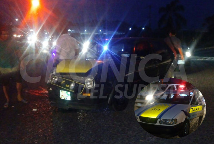 Alocado conductor impacta a taxi en Cárdenas
