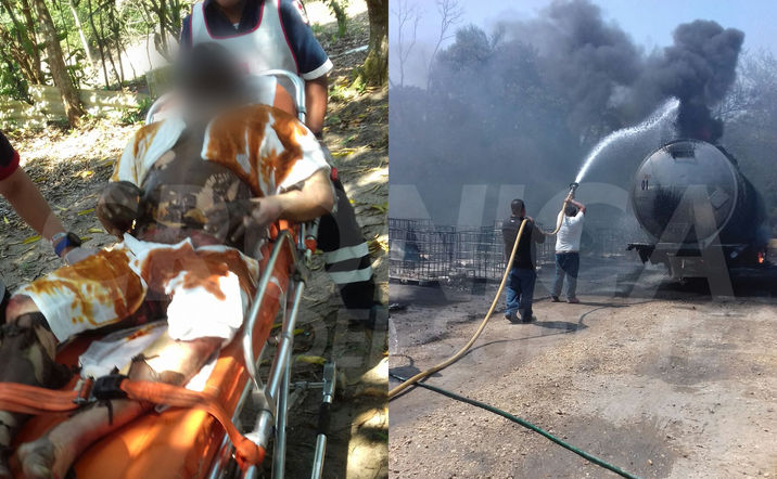 Chamuscados dos guachicoleros tras explosión en Cárdenas