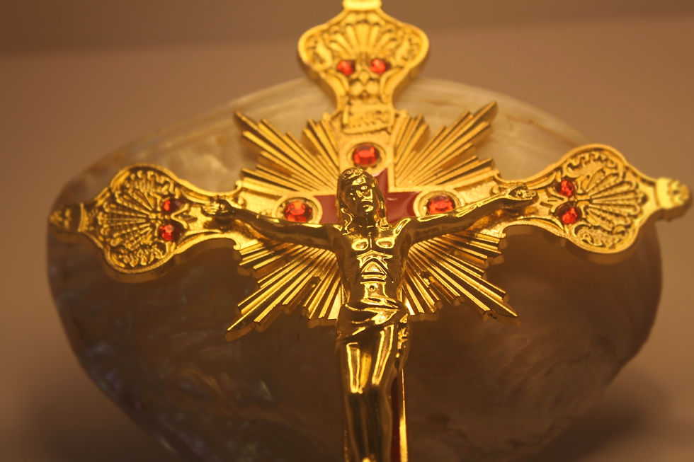 Thumbnail: CRUCIFIX- This Beautiful Catholic Standing Crucifix with 9 Inch Base.