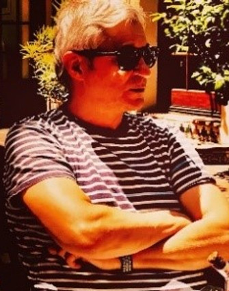Jack's picture, sitting in a cafe