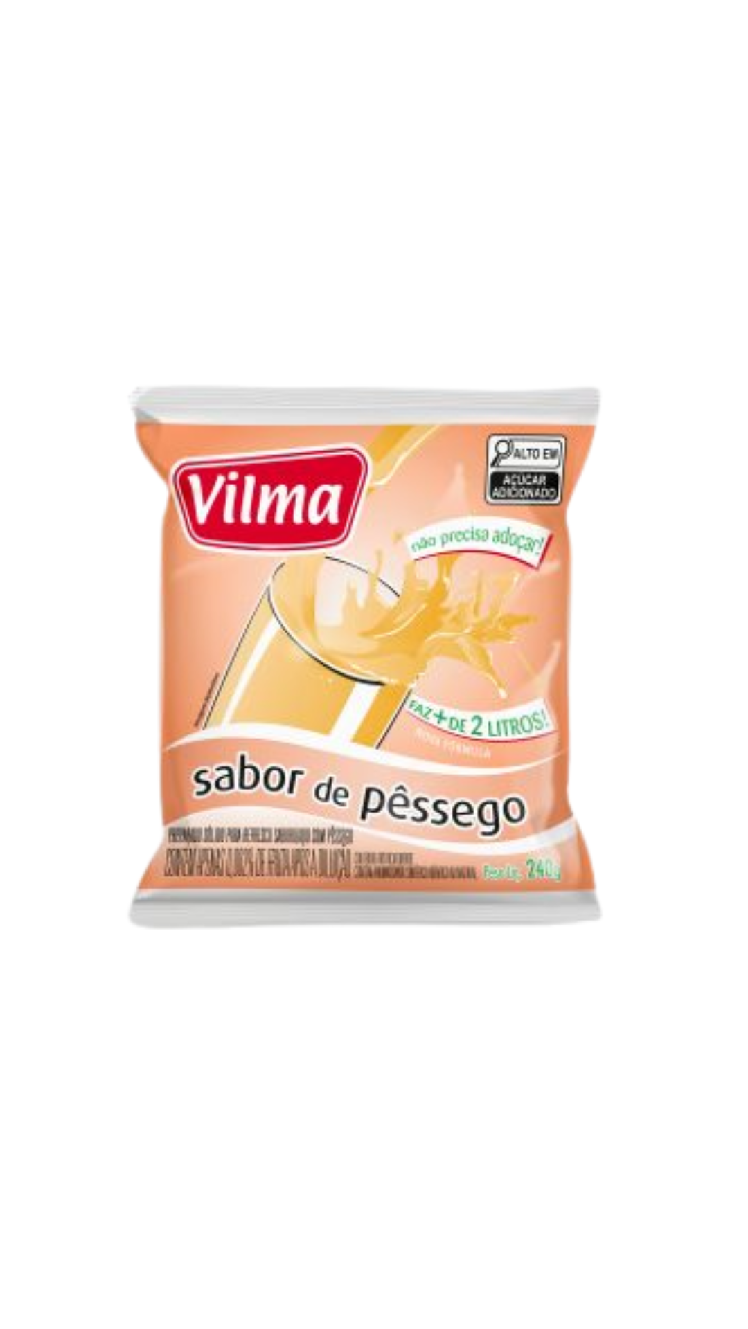 REFRESCO VILMA SABOR PESSEGO- FARDO 12 UNI DE 240GR