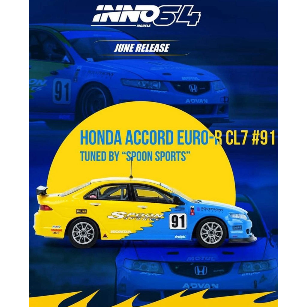 Inno64 Honda Accord Euro-R (CL7) #91 "Spoon Sports"