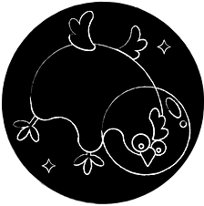 Astral Chicken Animation logo, featuring a fat chicken with a bubble helmet floating in the black void of space.