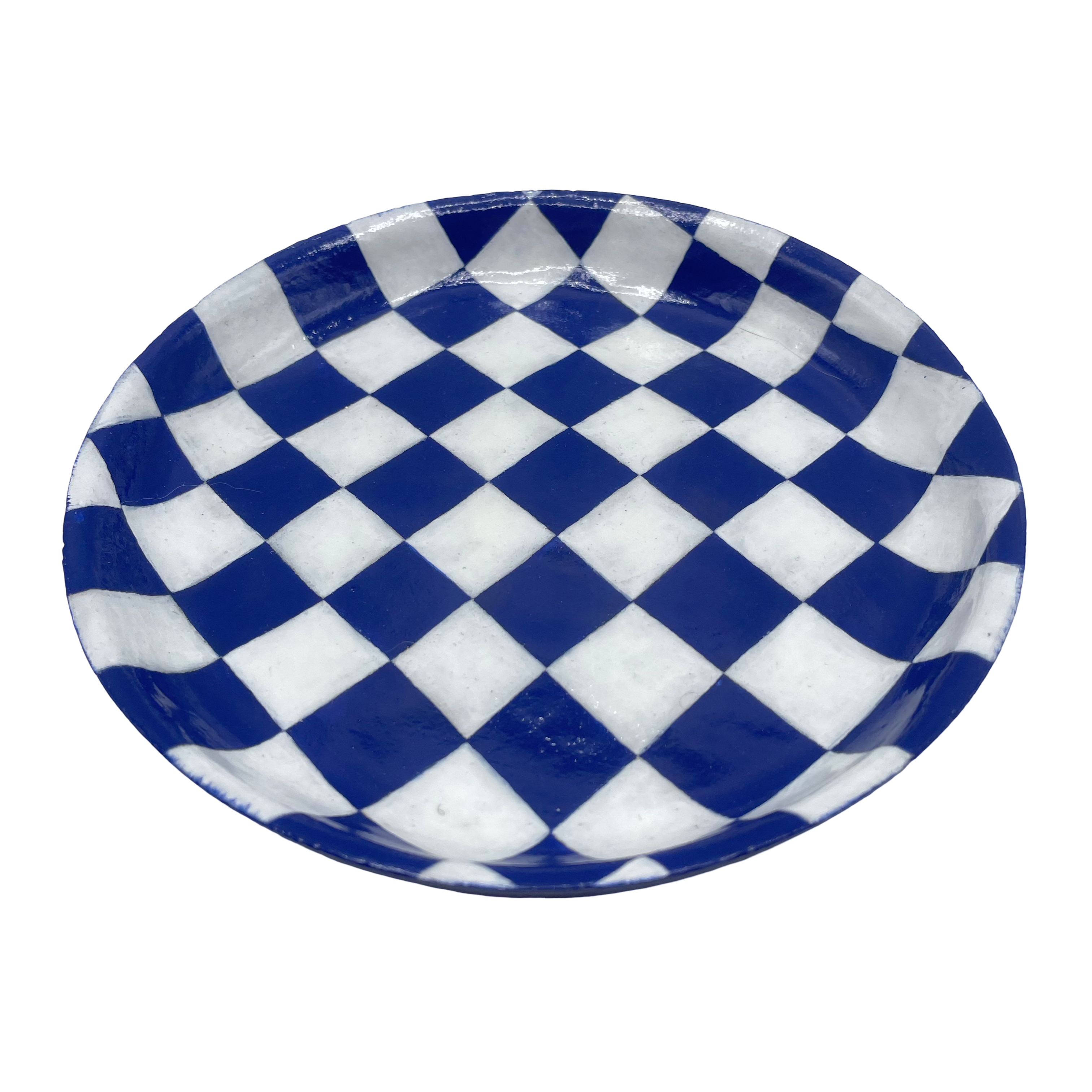 Grand Vide Poche à Carreaux - Bleu Marine