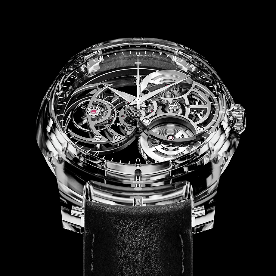 Manufacture skeleton movement watch