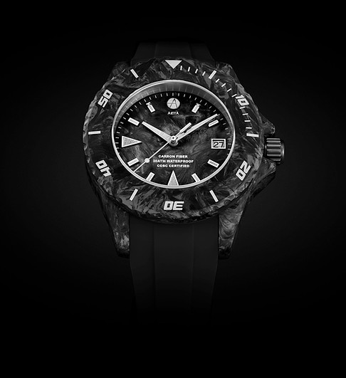 Raw Carbon divers black collection ArtyA sports watch