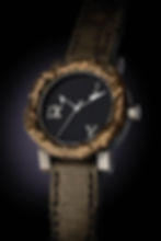 Luxury Swiss watch with skull index