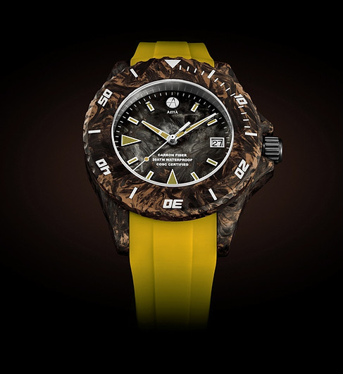 Raw Carbon divers yellow collection ArtyA sports watch