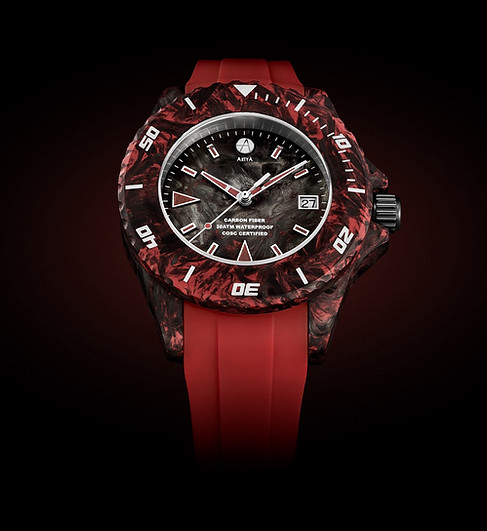 Raw Carbon divers red collection ArtyA sports watch