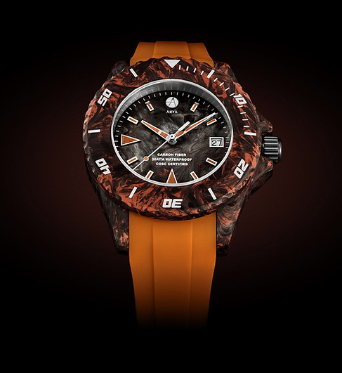Raw Carbon divers orange collection ArtyA sports watch