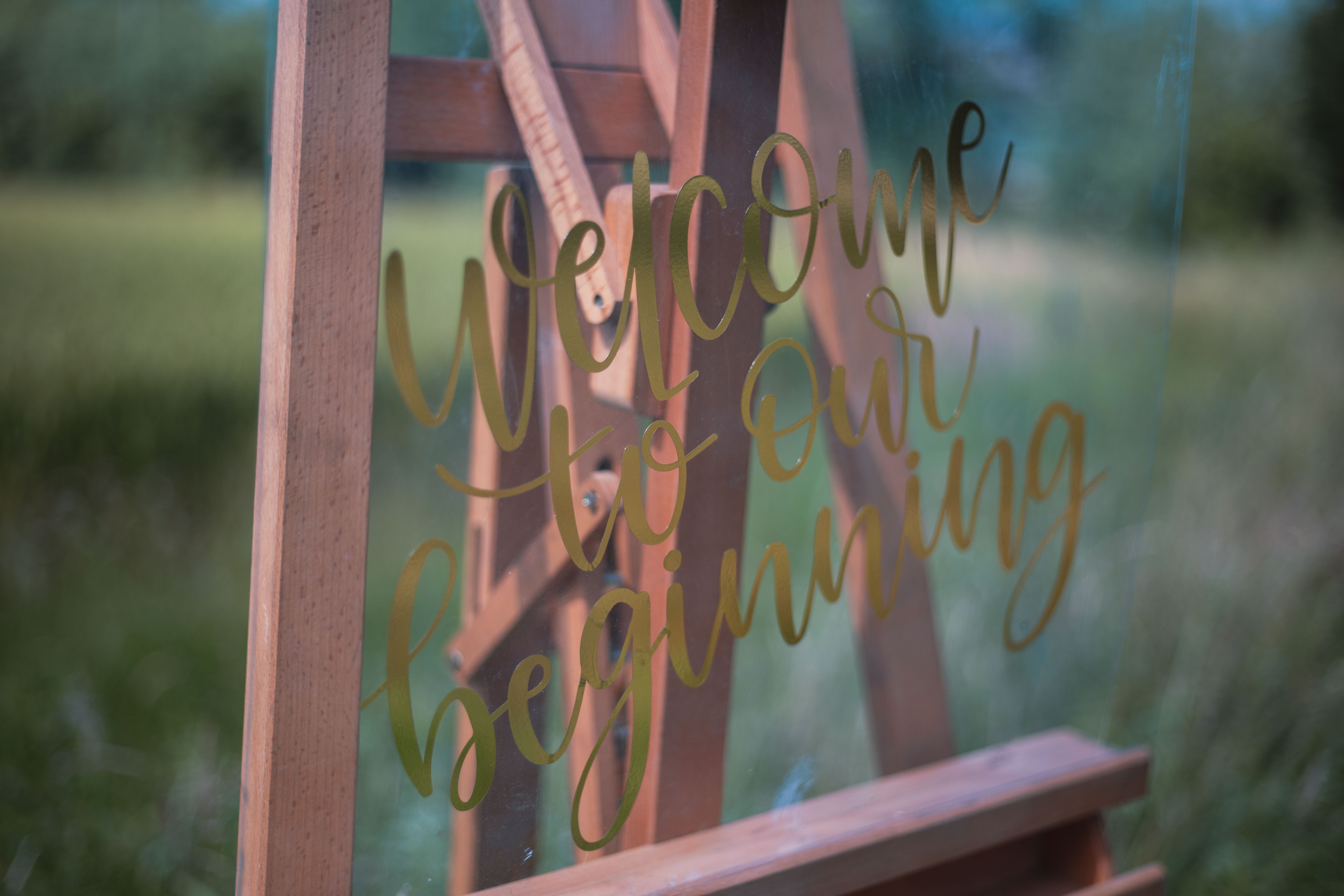 Gold Acrylic Welcome Sign