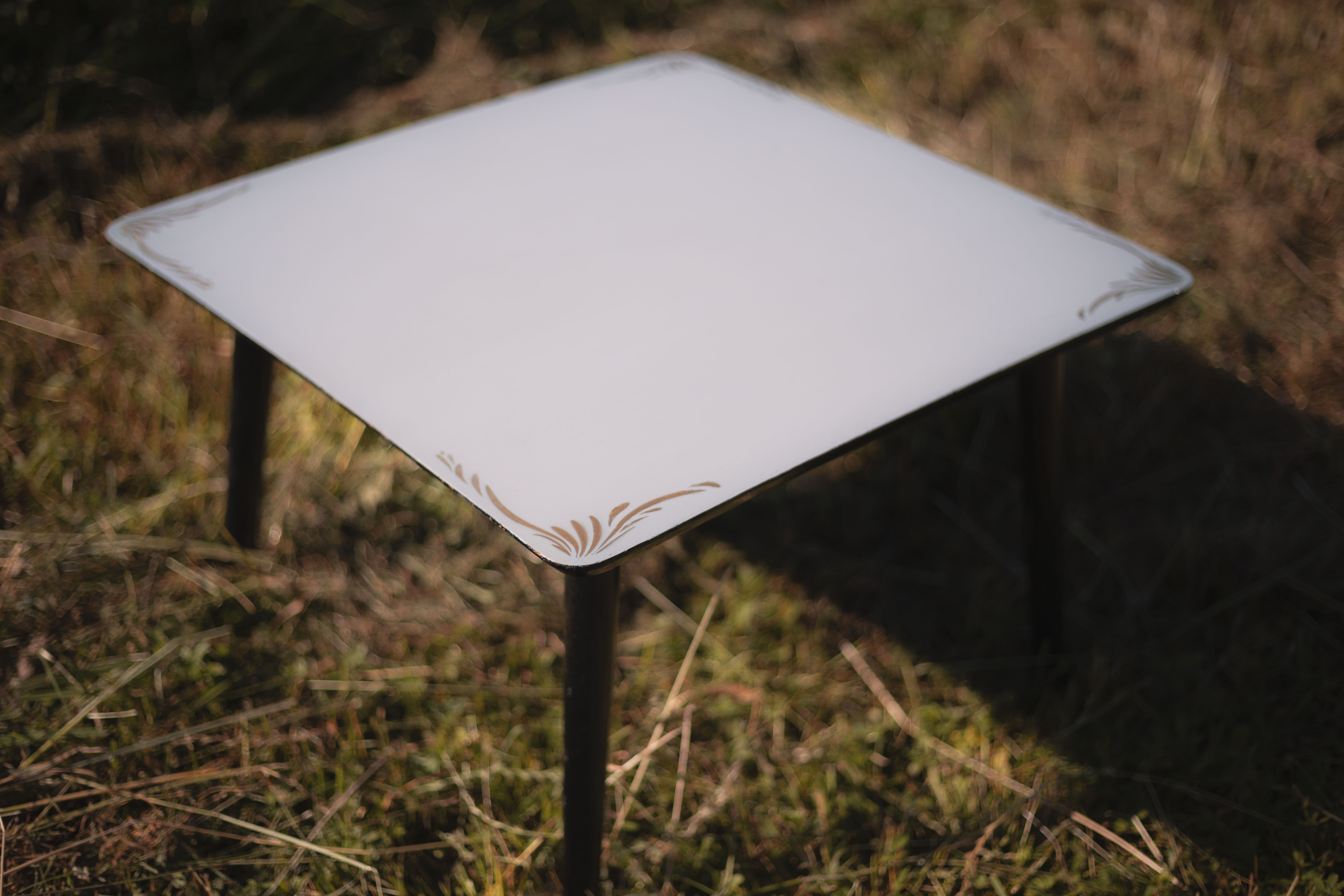 Small Grey and Gold Table