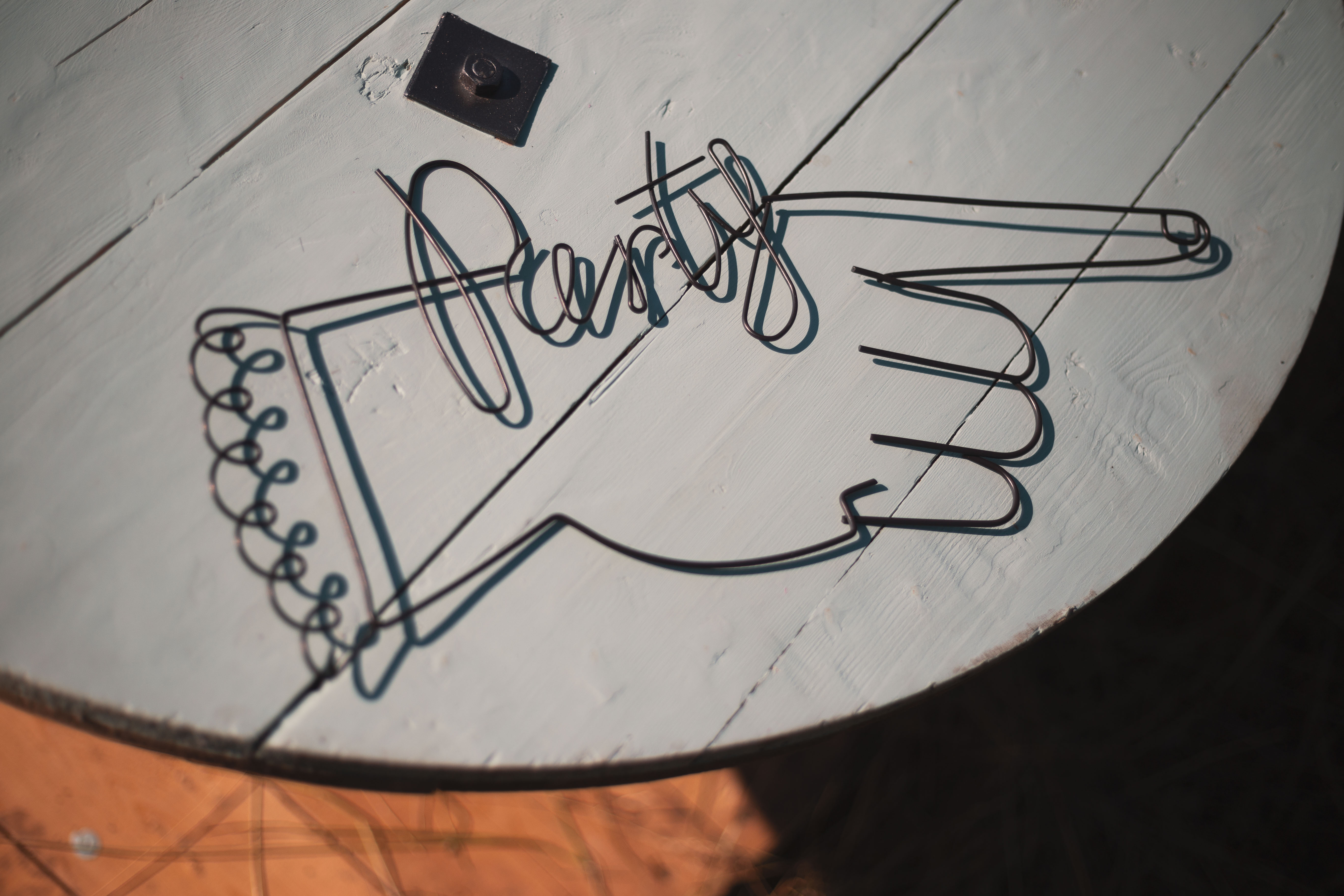 Wire Party Sign