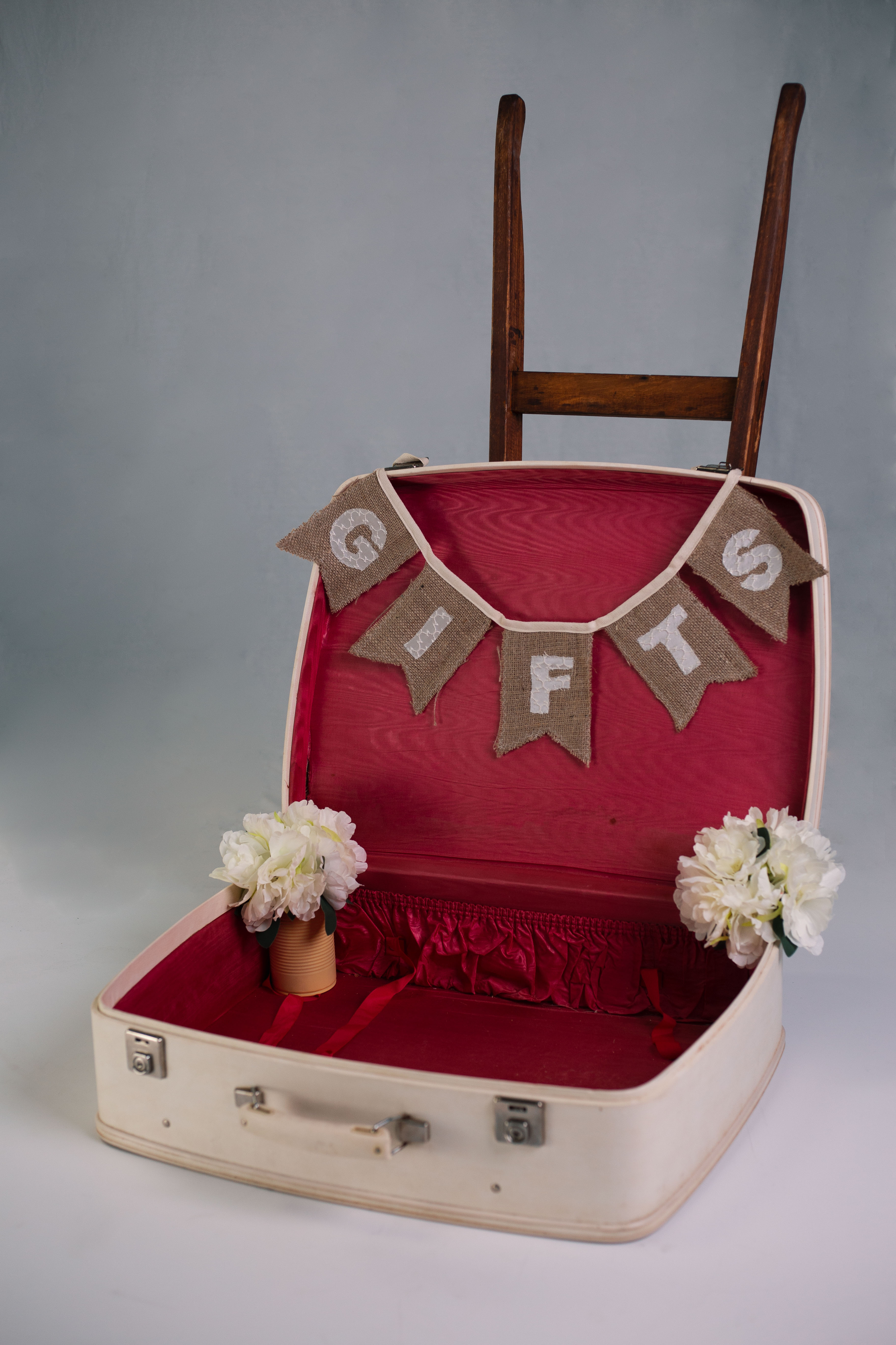 Vintage White Suitcase