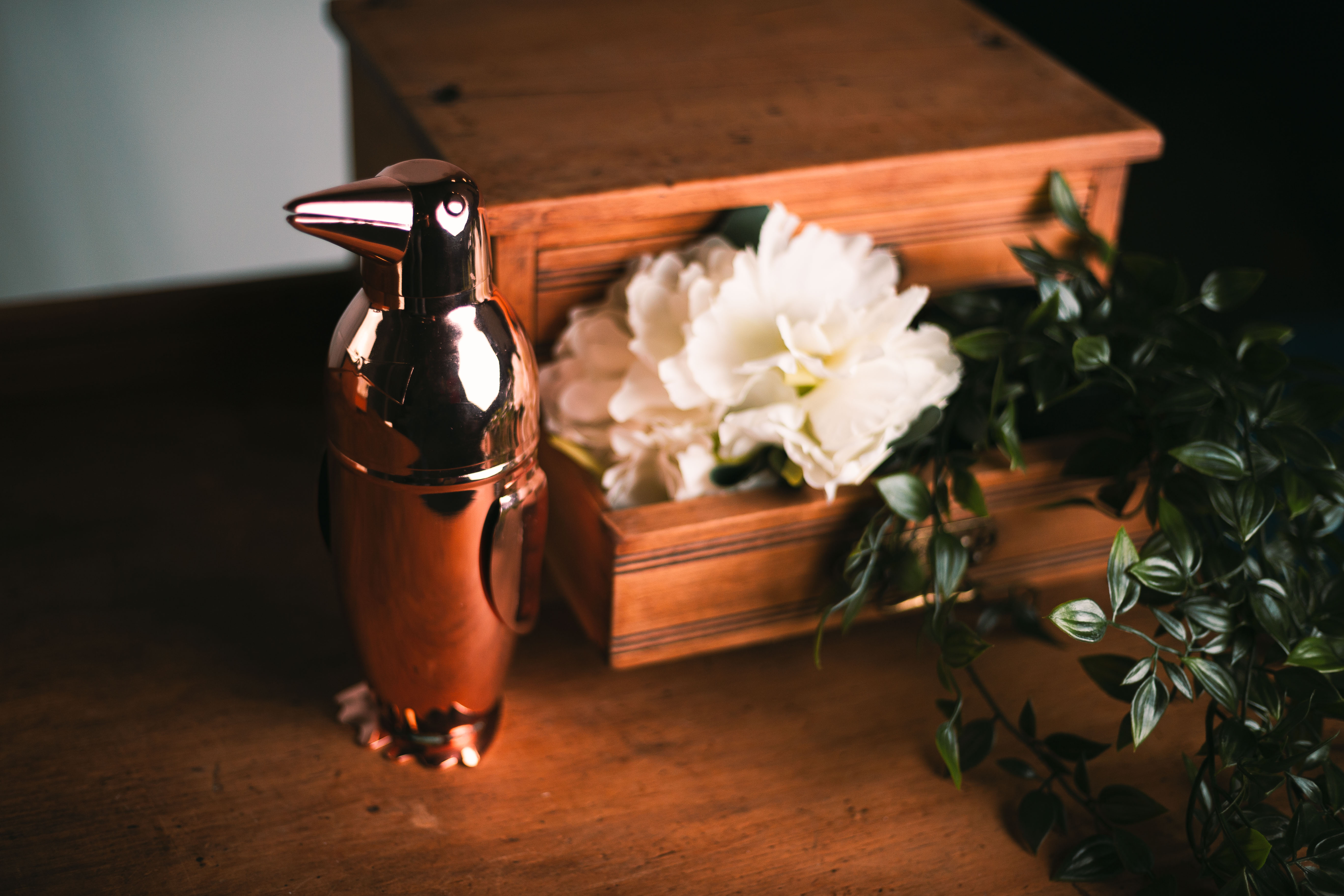 Rose Gold Penguin Cocktail Shaker