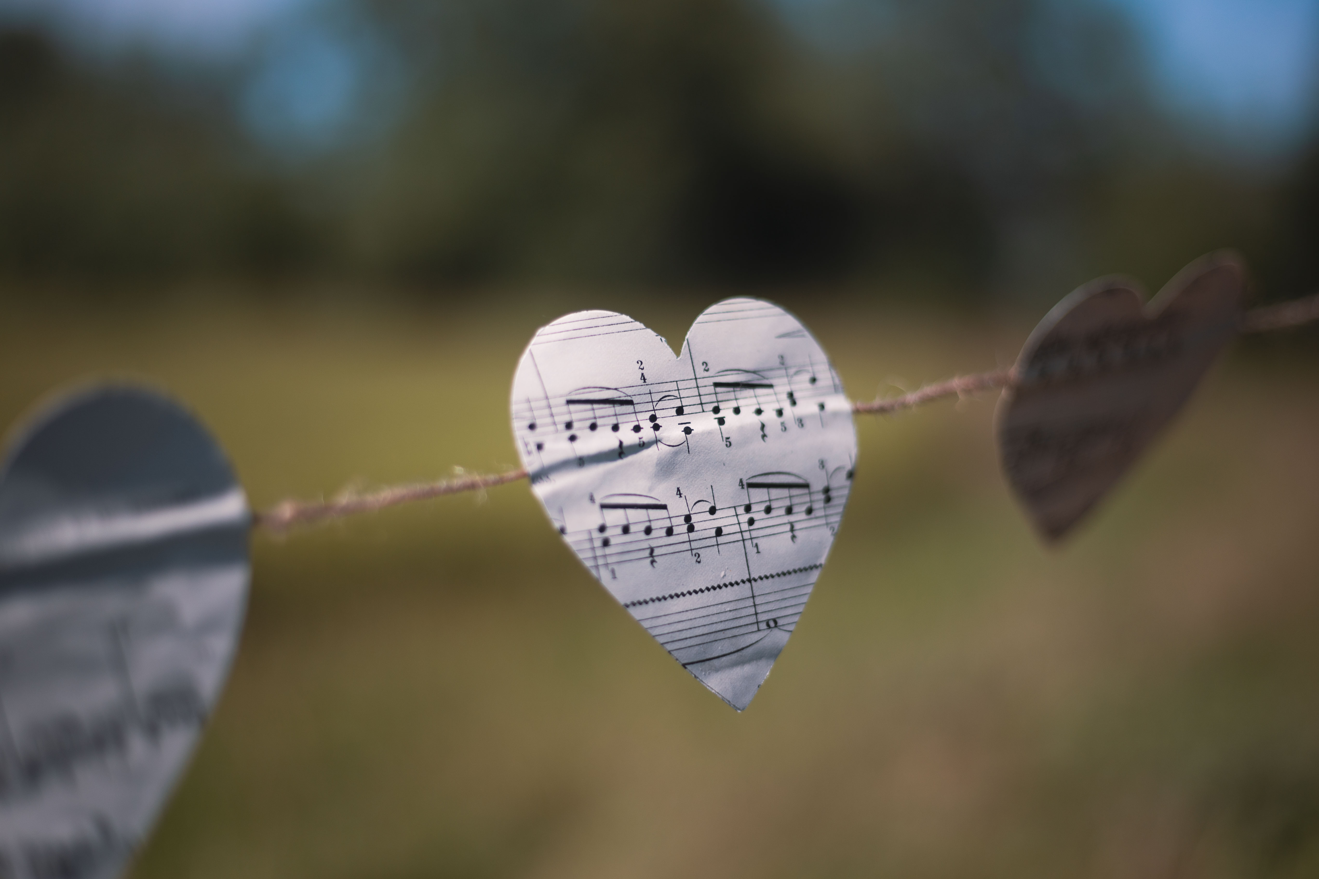 Musical Notes Paper Heart Bunting
