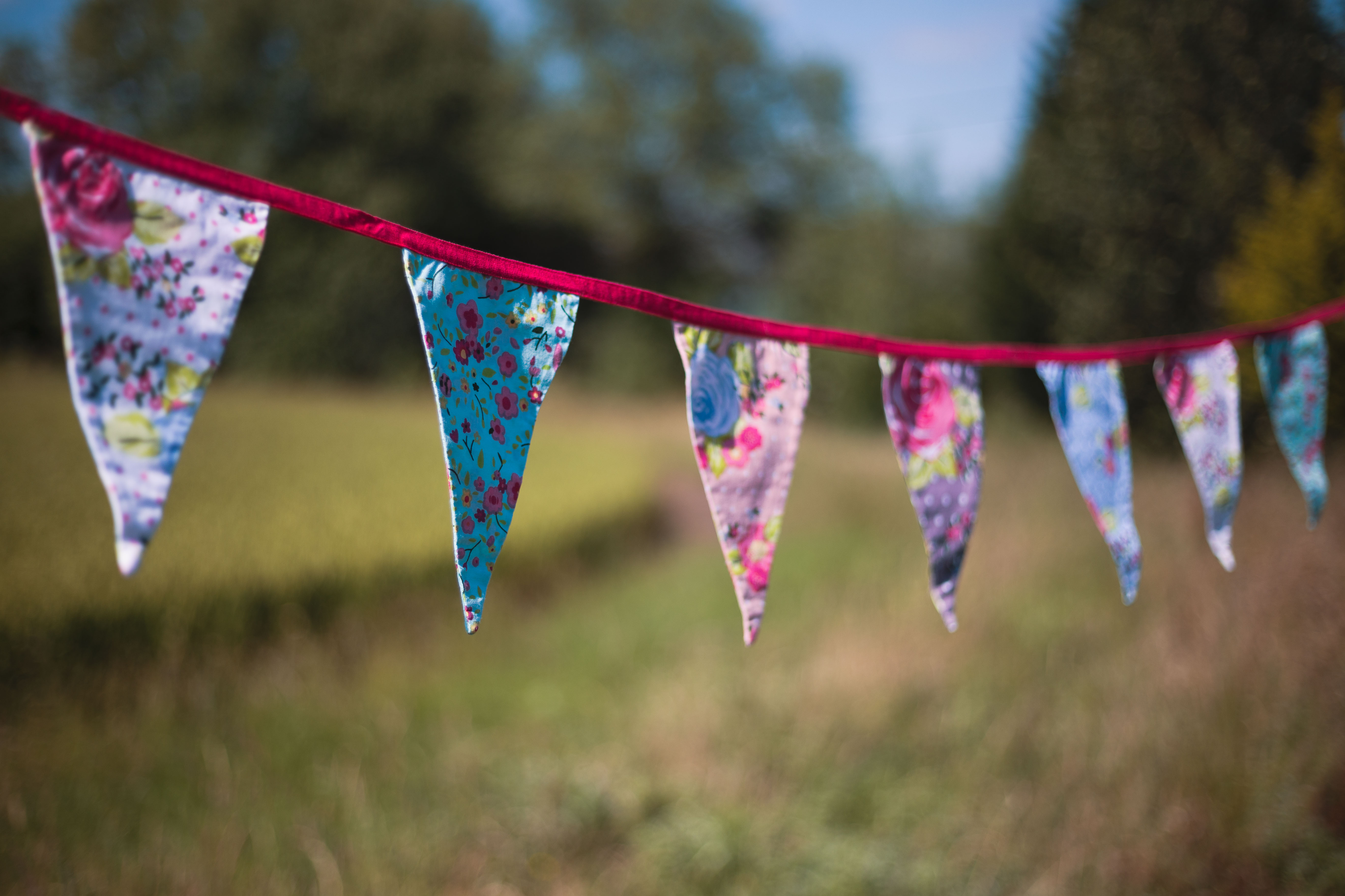 Floral Multi Coloured Fabric Bunting