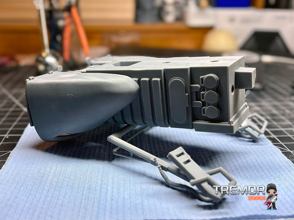 Speeder bike mid section assembly with rear engine housing covers and original foot pedal assembly.